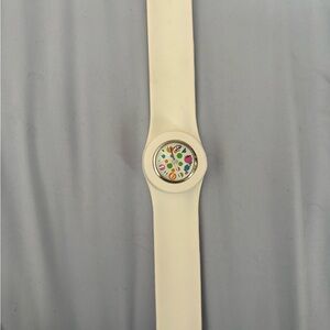 White Slap bracelet y2k watch polka dot